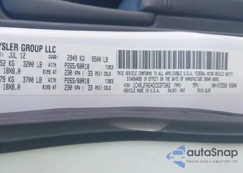 2013 Jeep Grand Cherokee Laredo from USA, damaged, VIN 1C4RJFAG4DC537302